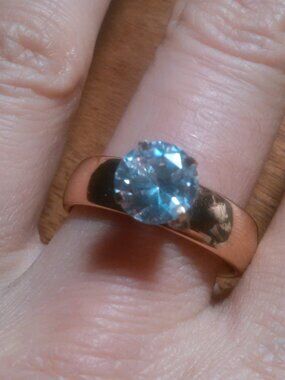 Simulated White Diamond Gold Plated Ring (Size 10)